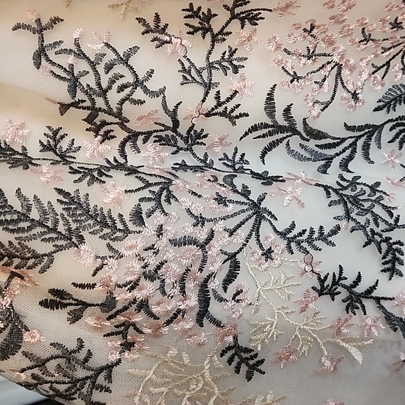 I.N. Embroidered  hi-lo delicately  beautiful dress formal or prom ready - Picture 5 of 13